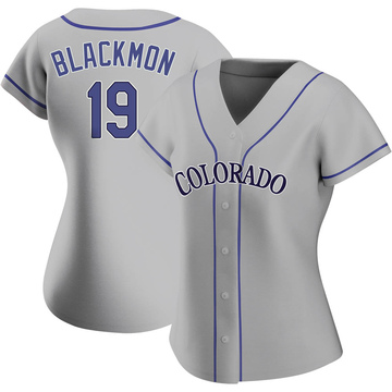 Youth Charlie Blackmon Colorado Rockies Replica Black Gray Road Jersey