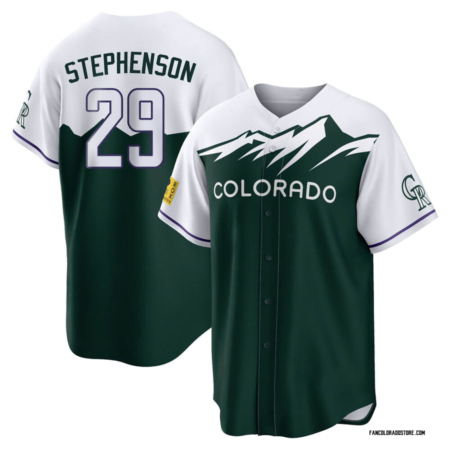 2022 Colorado Rockies Robert Stephenson #29 Game Issued Green Jersey C  Connect